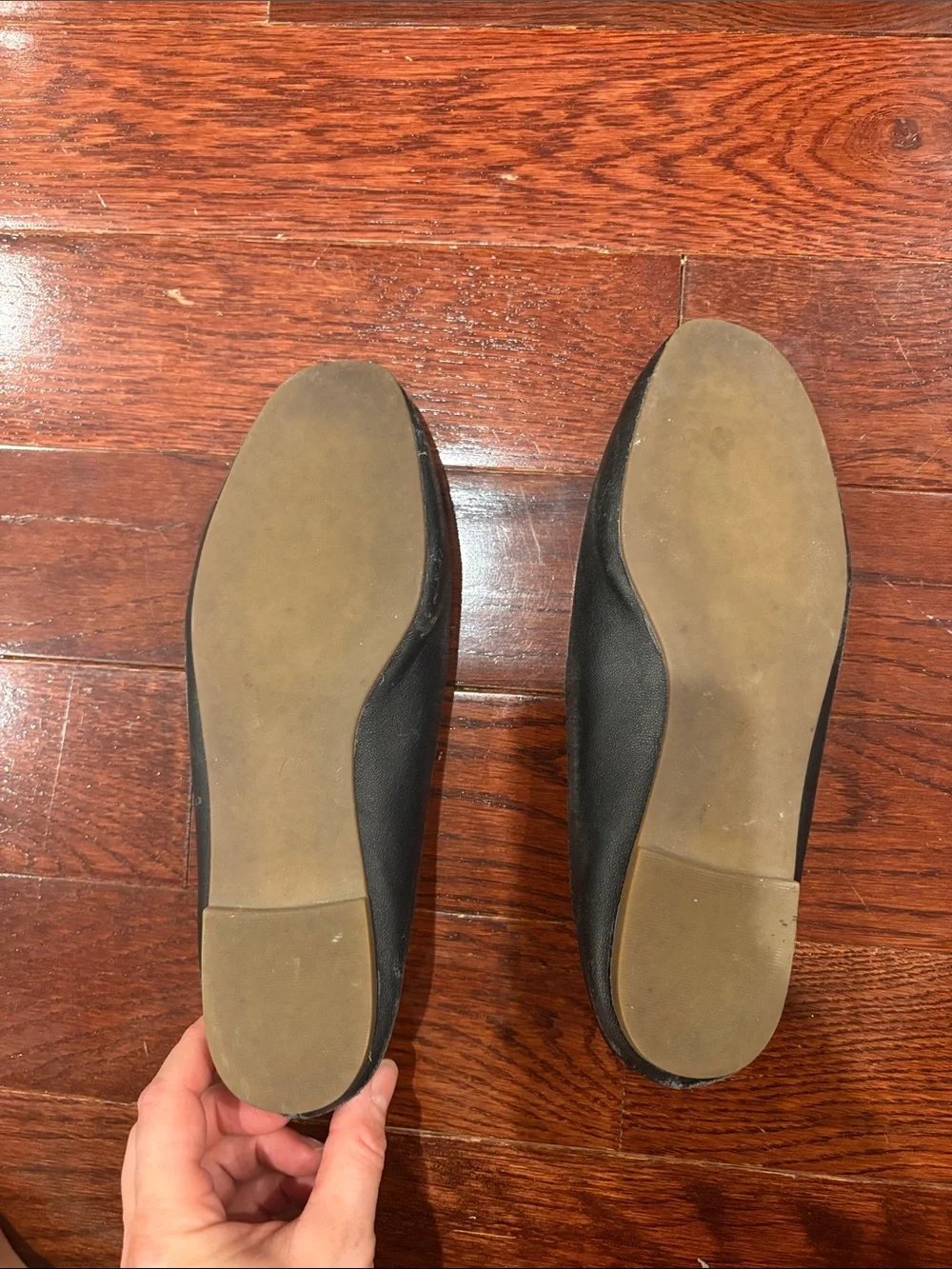 Classic Black Leather Women's Ballet Flats